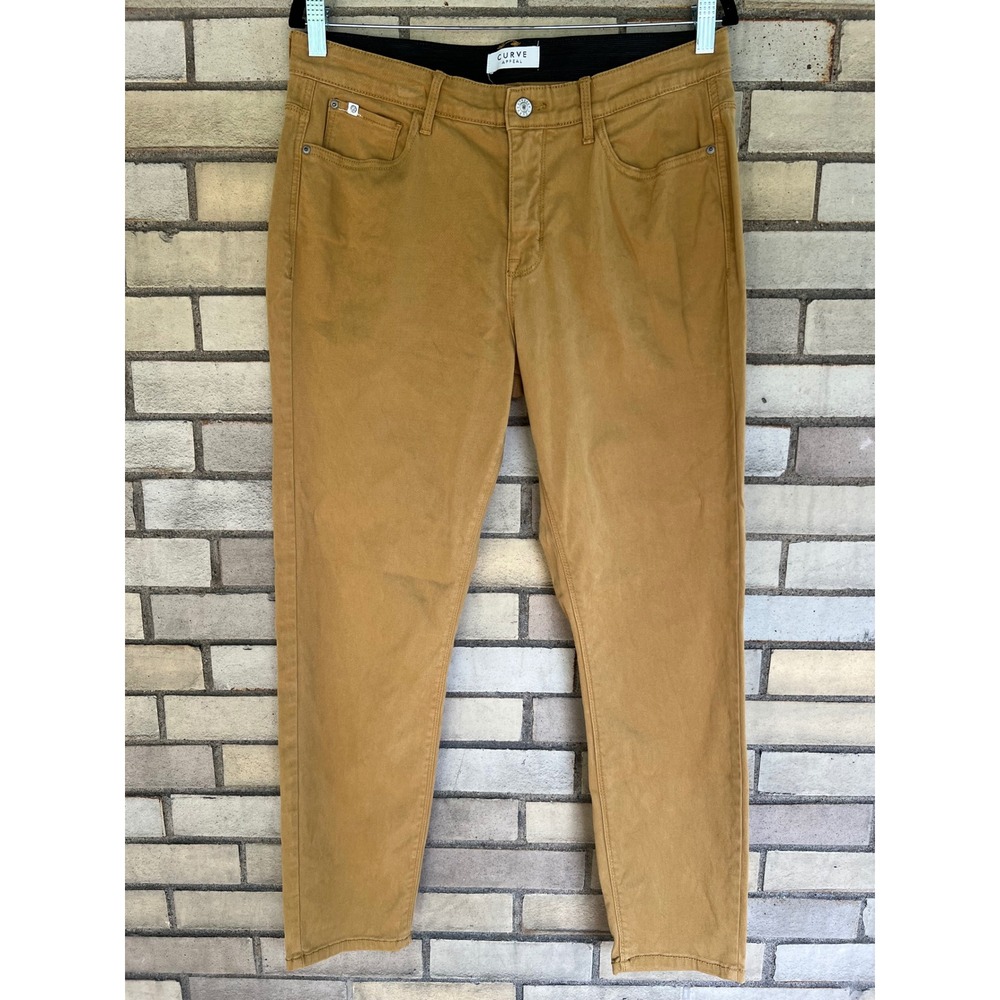 Curve Appeal Brown Skinny Pants Size 12/31 Elastic Waist Stretch